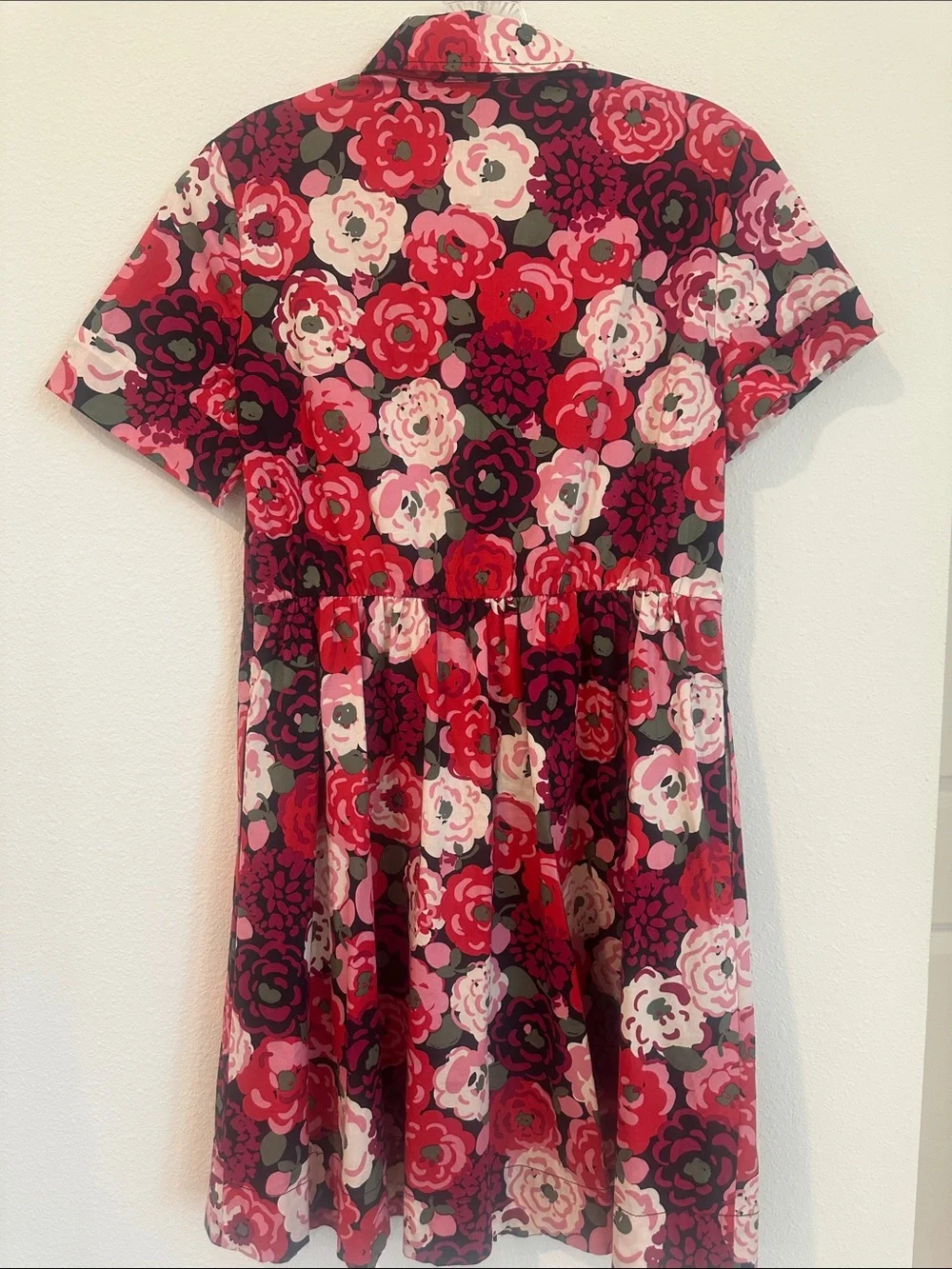 kate spade floral button-front dress in red & pink